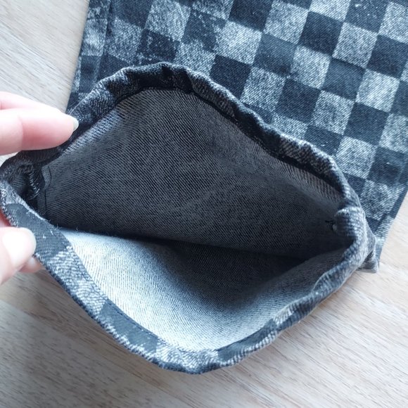 Marc Jacobs Checkboard High Rise Mom Jeans Front-Pleat Black Gray Women Sz.27 - Picture 5 of 11